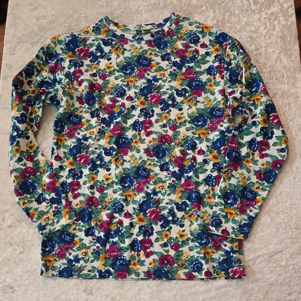 Vintage Floral Hunt Club Top size small